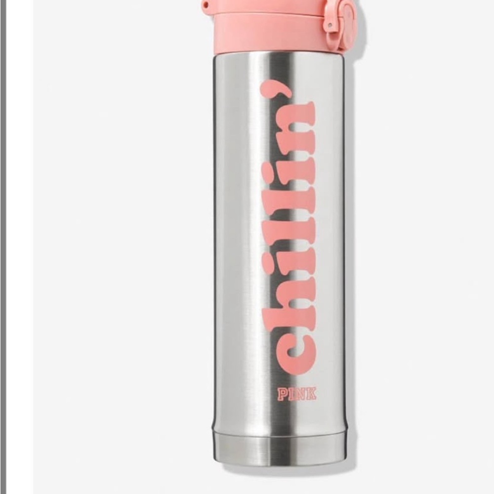 PINK Victoria's Secret Stainless Steel Bottle with Pink Accents